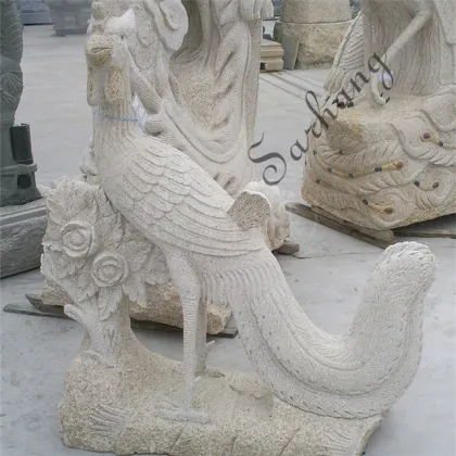 Hot sale natural stone carving marble phoenix bird statue