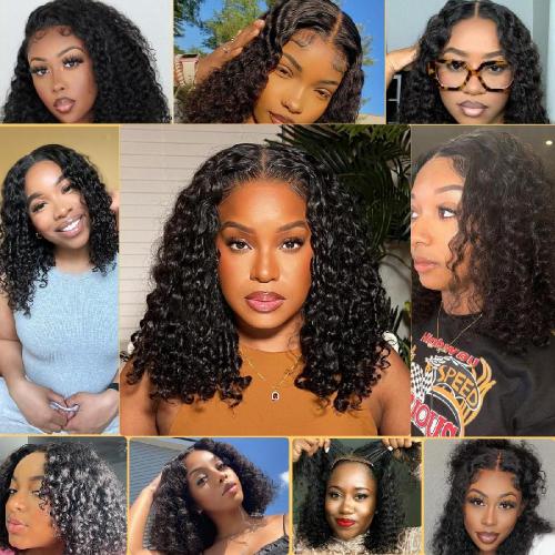 Glueless Deep Wave Bob Wig 4x4