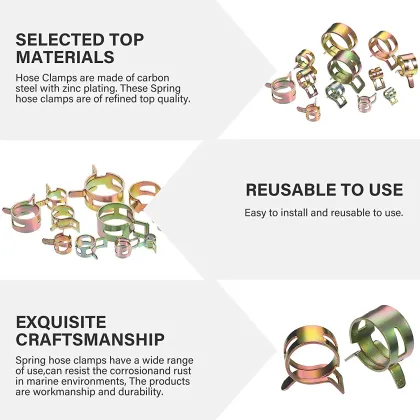 125Pcs Fuel Spring Clip Hose Clamp Set - Auto Hose Pipe Clamps 4mm-25mm