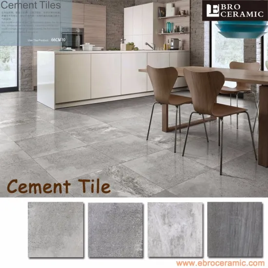 Ebro 2017 project use rustic style cement porcelain tile for kitchen, bathroom, swimming pool 600x600mm