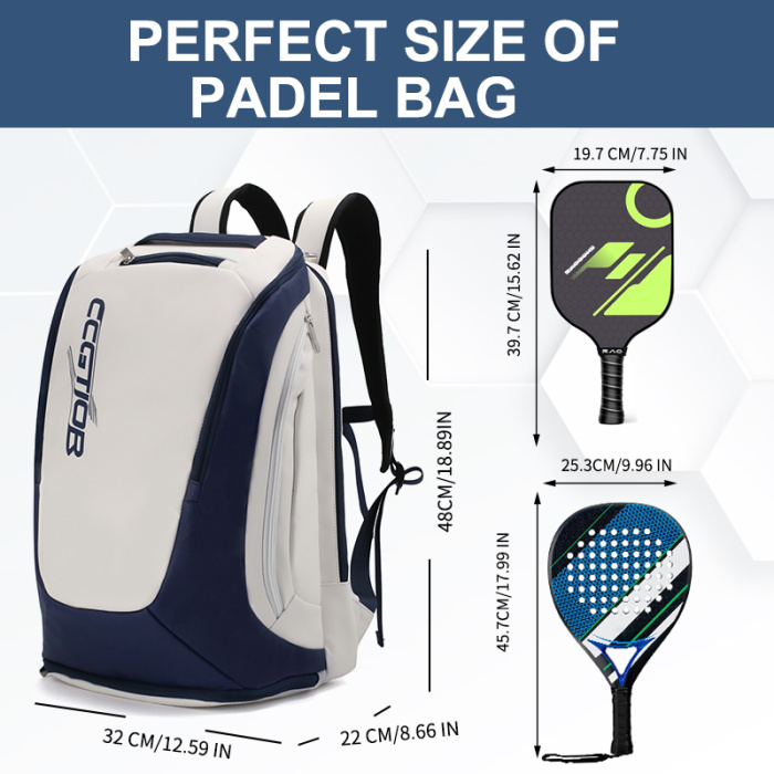 Portable Pickleball Padel Racket Bag with Large Capacity