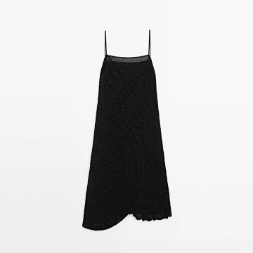 Women's elegant and versatile crochet pure cotton dress