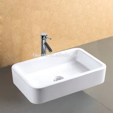 Competitive Price Rectangular Counerter Mounted Ceramic Bathroom Sink