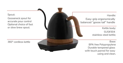 Brewista 600ml Stainless Steel Thin Mouth Hand Drip Coffee Kettle for Specialty Coffee