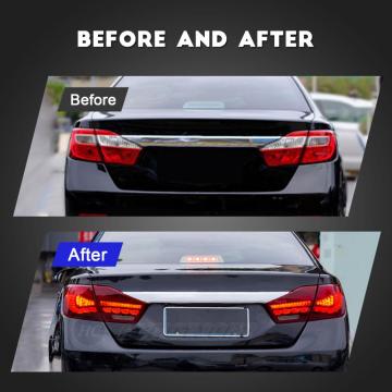 HCMOTIONZ Car Back Lamps Assembly DRL Start UP Animation 2012-2015 LED Tail Lights for Toyota Camry