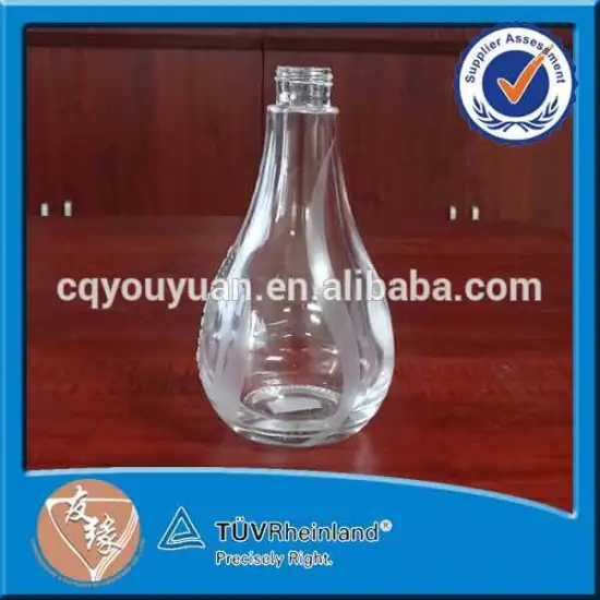 Bulb shap thick wall custom design screw cap clear glass bottle 250 ml 250ml