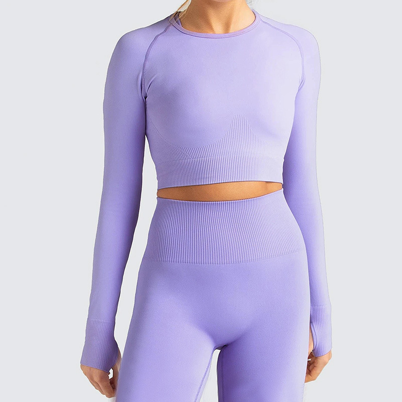 Women's Seamless Long Sleeve Yoga Top Fitness Shirts Solid T-shirts Running Gym Shirts Breathable Quick Dry Top Feamle 2021 New