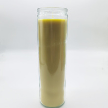 Доўга палаючы жоўты каляровы шкляны бар. Мемарыяльная свечка