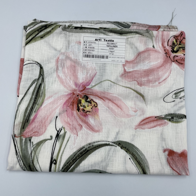 Softy Anti static Flower Match Pur Linen Tissu