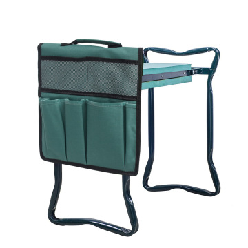 Sedile per ginocchia giardino portatile con buste utensili-sgabello da giardino pieghevole da 2 in 1