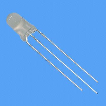 3mm Bi-color 3-pin LED Lamp, 625nm Hi-efficiency Red, 570nm Yellow Green