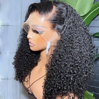 Glueless Cuticle Aligned Virgin Brazilian Hair 13x4 5x5 HD Curly Lace Front Wig