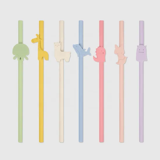 BPA Free Eco-friendly Custom Animal Silicone Straws