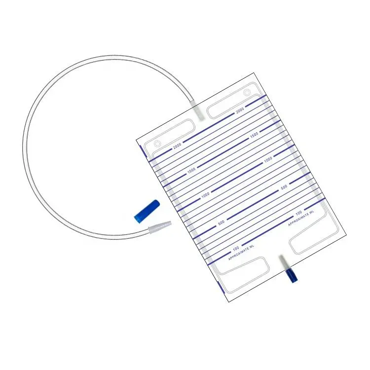 Disposable Adult Medical Plastic Portable Urine Urinary Collection Drainage Bag 2000 ml with Pull-Push Valve