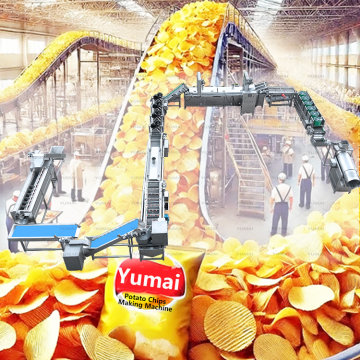 Yumai 1000kg/s otomatik patates gevrek yapım makinesi - Fransız kızarmış patates üretim hattı fabrikası