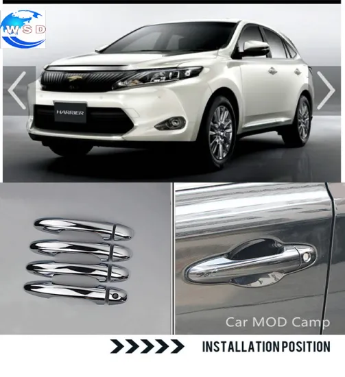 Stainless Steel Car Side Door Handle Cover Trim Exterior Accessories for HARRIER 2014-UP