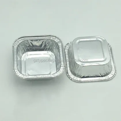 Mini Square Aluminum Foil Cake Baking Trays Tin Pudding Containers