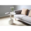 Mesa de centro redonda blanca minimalista MDF con mate