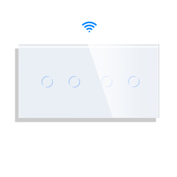 Bingoelec 4 Gang Tuya Smart Wall Switch with Glass Touch, Compatible with Alexa and Google Home
