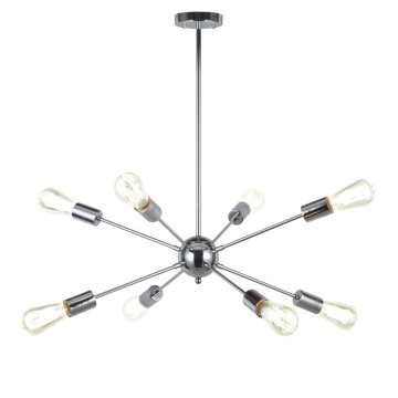 Modern 8-Lights Sputnik Chandelier Chrome Ceiling Light