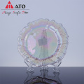 Elegant Iridescent Sunburst Wedding Glass Charger Plates