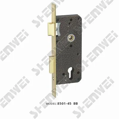 8501-45 BB mortise lock body, lock case, sliding lock, furniture hardware, door lock