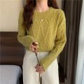 Womens Cotton Cable Knit Sweater