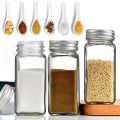 Square Glass Spice βάζα με shaker tops sifter