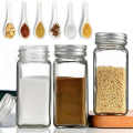 Square glass spice jars with Shaker Tops sifter