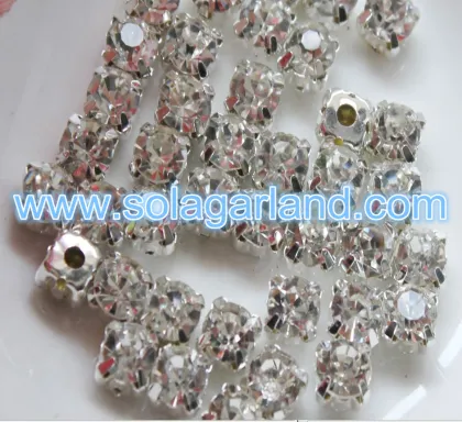 8MM Metal Spacer Disco Beads Crystal Rhinestone Bulk Beads Charms