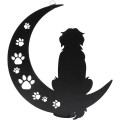 Elegante decorazione da parete con sagoma di gatto lunare in lamiera stagnata