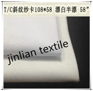 Hot Sale TC Bleaching White Twill Fabric For Garments