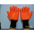 Orange PVC coated winter gloves