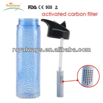 21oz double wall Tritan filter water bottle with bubble gel inside