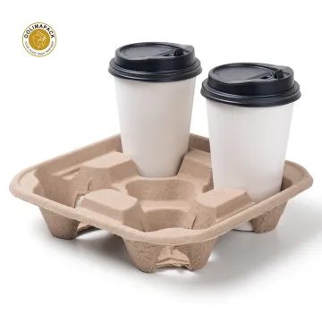 OOLIMAPACK Take-Away Drink Carrier: Paper Cup Holder & Pulp Cup Carrier