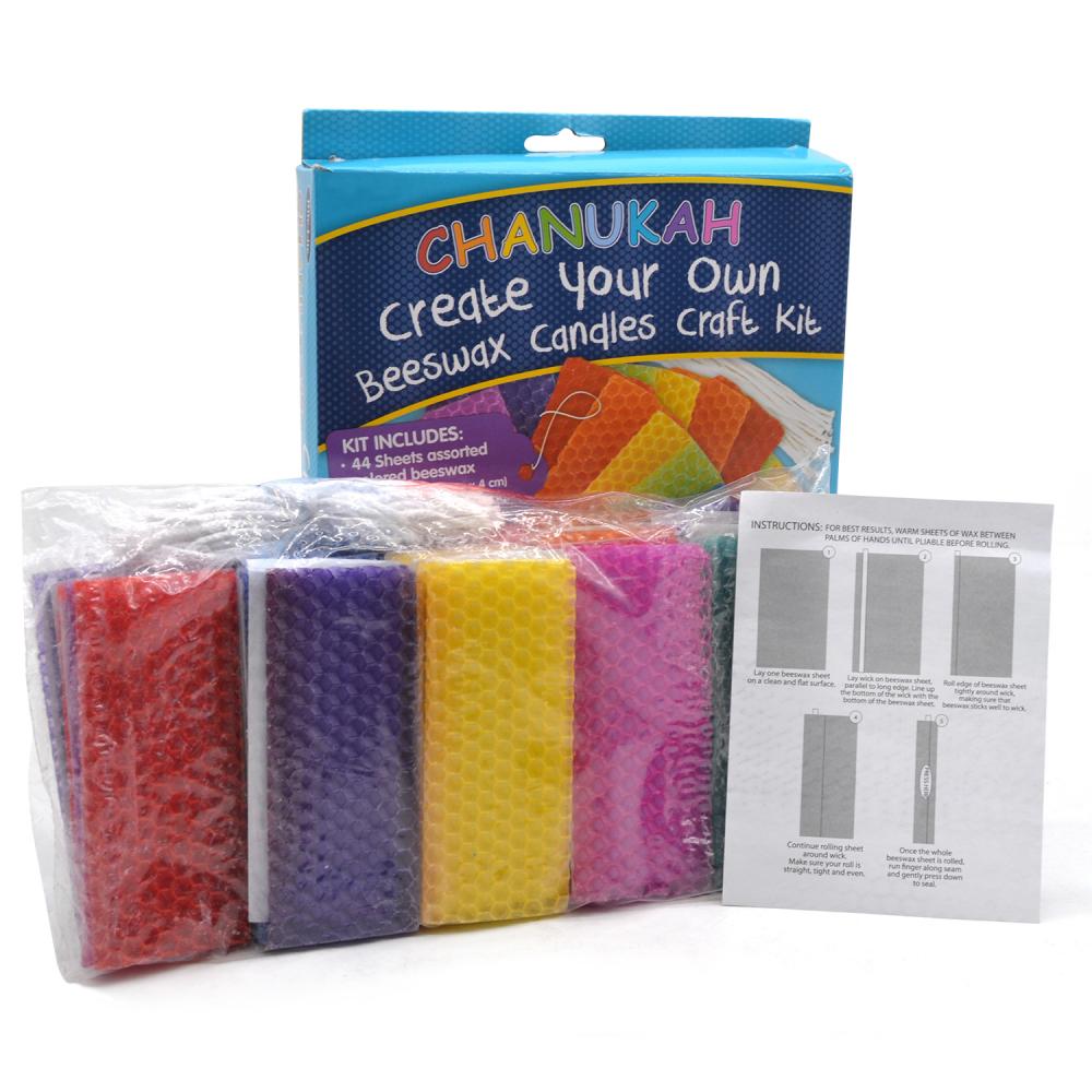 Homemade DIY Hanukkah Beeswax Sheet Candle Making Kit