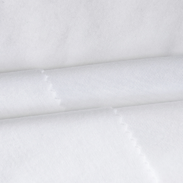 Partihandel 100% Polyester Spun Single Jersey Fabric - Plain Dyed White 30s 145GSM för T -shirts och loungewear