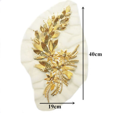 Sequins Feather Tail Flowers Lace Mesh Patches Embroidery