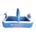 Inflatable Peacock Spillsaachen fir Kiddie Splite Outdoor Pool