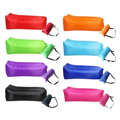 Portable Polyester Inflatable Beach Lounger - Waterproof Summer Sleeping Bag for Adults and Children