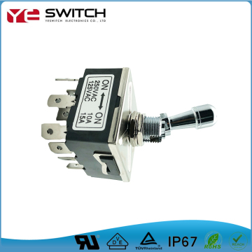 Διακόπτης εναλλαγής ορειχάλκινου 125V 15A ON-OFF-ON για αυτοκίνητο