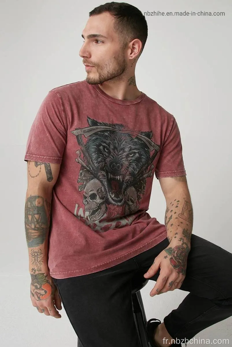 T-shirts à manches courtes colorant pour hommes