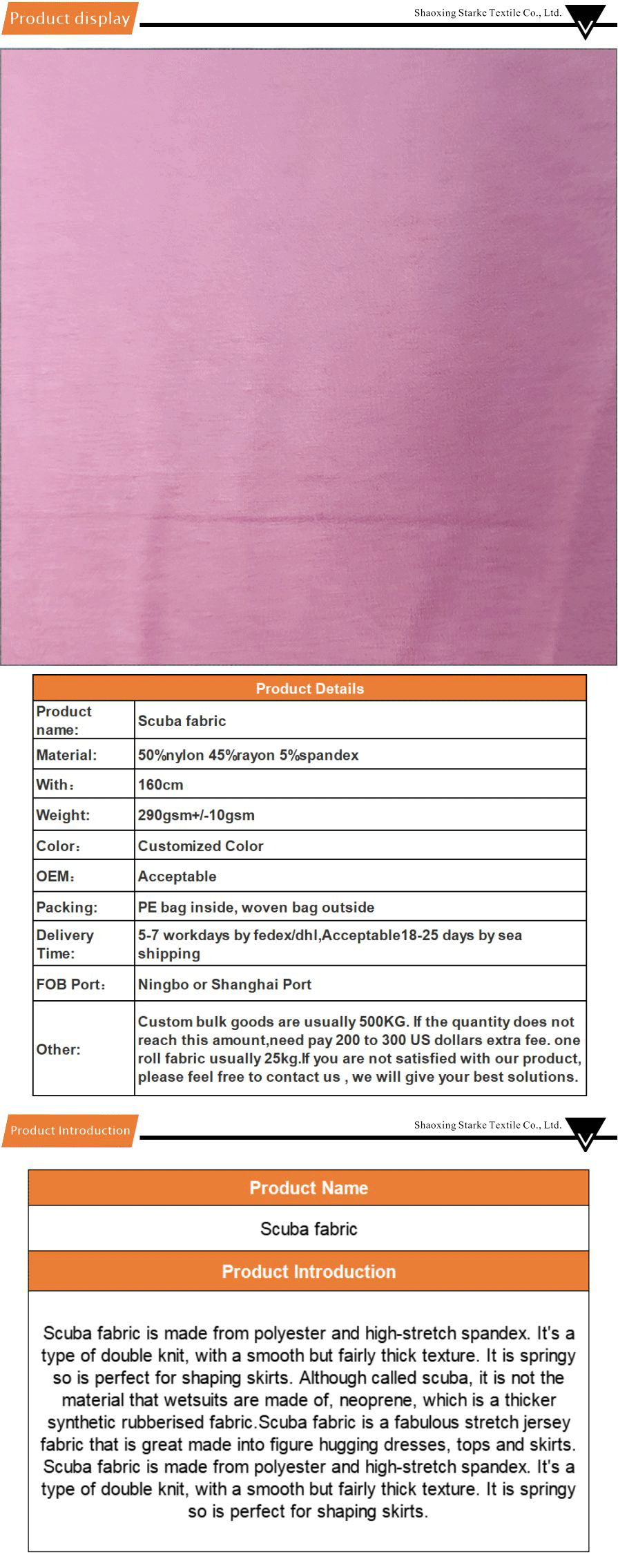 Scuba fabric springy shaping skirts