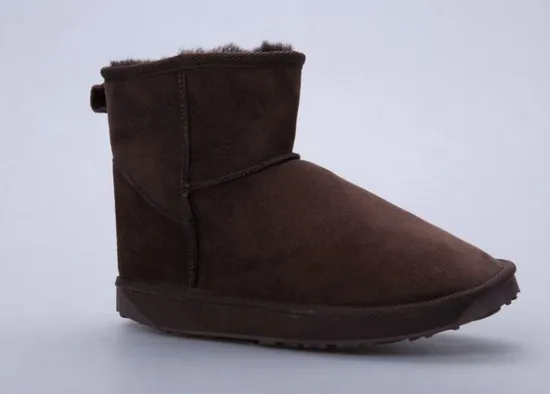 Deep Black Waterproof Mens Winter Snow Boots Short For Boys