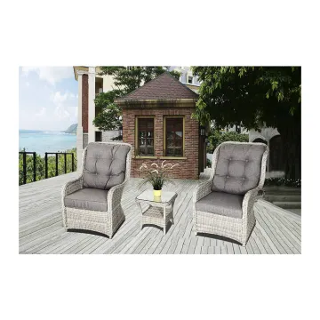 High-Quality Grey Rattan 3-Piece Bistro Set for Hotels and Homes