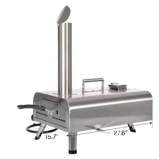 Portable Outdoor Pizza Oven - Multi-Fuel Wood and Gas Fired Rotating  Stone Pizza Oven Machine