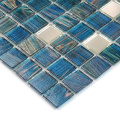 Sliver Glass Mosaic 3/4 Inch Gold Lines Brick