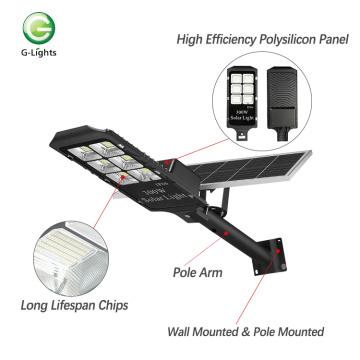 Lâmpada de rua LED solar externa Auminum 100w 300w