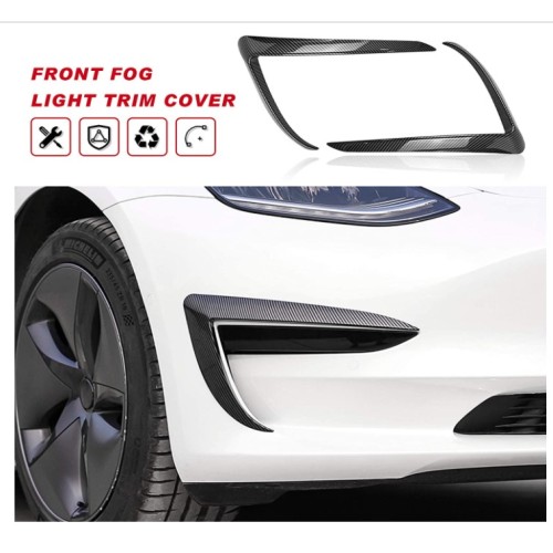 Front Fog Light Trim Cover Fog Lamp Frame Blade Trim Spoiler for Tesla Factory