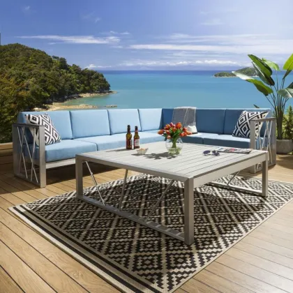 King Patio Sofa: Royal Blue Modern Outdoor Garden Furniture Set
